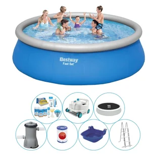 Zestaw basenowy - Bestway Fast Set 457x122 cm Rattan - Okrągły - Baseny ogrodowe - miniaturka - grafika 1