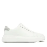 Sneakersy damskie - Sneakersy Calvin Klein Cupsole Lace Up - Suede Bt HW0HW02404 Biały - miniaturka - grafika 1
