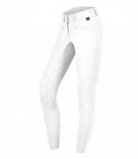 Waldhausen Bryczesy damskie z wysokim stanem Hella High Waist Silikon ELT - white - Bryczesy - miniaturka - grafika 1