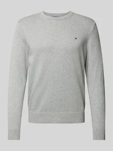 Sweter z dzianiny z wyhaftowanym logo model ‘PIMA’ - Swetry męskie - miniaturka - grafika 1