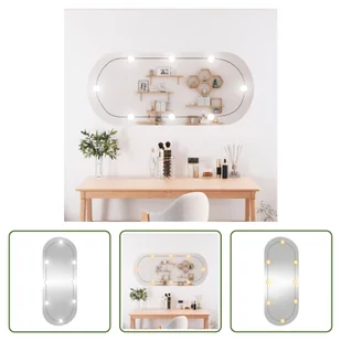 The Living Store Lustro ścienne z oświetleniem LED 45x100 cm szklane owalne - Lustra The Living Store Lustro ścienne z oświetleniem LED 45x100 cm szklane owalne - Lustra - miniaturka - grafika 1