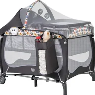 Łóżeczka i kojce - Łóżeczko Turystyczne dla Niemowląt z Materacem i Przewijakiem, z Pozytywką, 3 Zabawkami, Torbą Transportową i Boczną Torbą (Kolorowe) - miniaturka - grafika 1