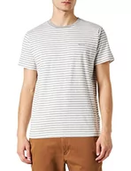Koszulki męskie - GANT Męski t-shirt w paski z paskami, szary melanż, S - miniaturka - grafika 1