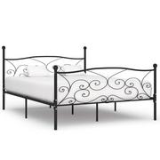 Łóżka - vidaXL Rama łóżka ze stelażem z listw, czarna, metalowa, 180 x 200 cm - miniaturka - grafika 1
