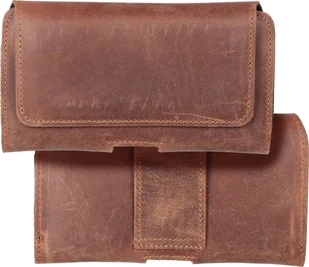 OEM Kabura uniwersalna do paska skórzana ROYAL Crazy Horse pozioma rozmiar M do IPHONE 12 MINI / 13 MINI / SAMSUNG A40 / S8 / XIAOMI 12 / Redmi 5A brązowa - Etui i futerały do telefonów - miniaturka - grafika 1