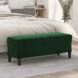 Lumarko Ławka, ciemnozielona, 100x35x41 cm, tapicerowana aksamitem - Ławki do przedpokoju - miniaturka - grafika 1