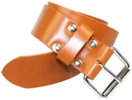 Paski - Pas Męski Skórzany SZEREGOWY/ RUBIN (PL) Skóra Licowa JASNY BRĄZOWY Super Wytrzymały Gładki PR1 - miniaturka - grafika 1