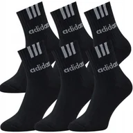 Skarpetki męskie - ADIDAS Skarpety MĘSKIE Długie Bawełna 46-48 6 PAR czarne - miniaturka - grafika 1