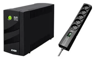 Zasilacze awaryjne UPS - Ever Duo 550 AVR USB + LISTWA ANTYPRZEPIĘCIOWA EVER CLASSIC 1,5m - miniaturka - grafika 1