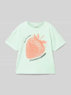 T-shirt o kroju relaxed fit z czystej bawełny z nadrukiem z przodu - Koszulki dla dziewczynek - miniaturka - grafika 1