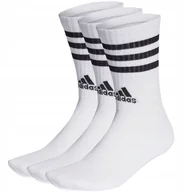 Skarpetki dla dzieci - Skarpety adidas 3-Stripes Cushioned Crew Socks 3P białe HT3458 - miniaturka - grafika 1