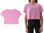 Koszulki i topy damskie - KOSZULKA, CROP TOP DZIEWCZĘCY 4FJWSS24TTSHF1151 4F 122cm - miniaturka - grafika 1