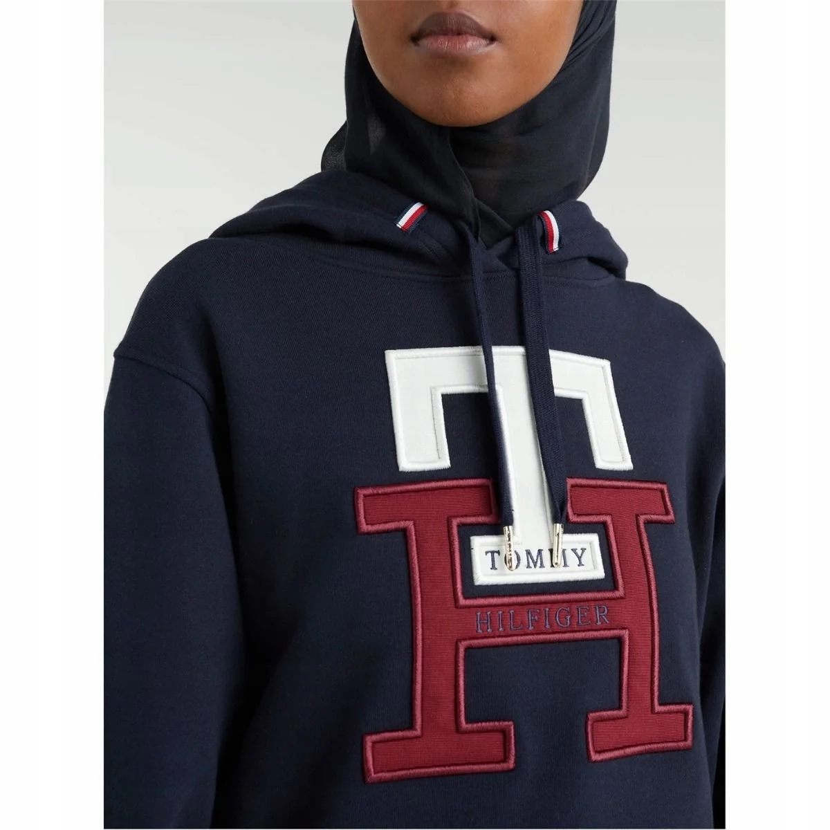 Bluza damska TOMMY HILFIGER dresowa granatowa klasyczna logo r XXS