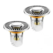 Korki do umywalek - Korek do umywalki łazienkowej, 2 sztuki, srebrny (do otworów umywalkowych o średnicy 28-31 mm / 33-40 mm) - miniaturka - grafika 1