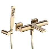 Baterie wannowe i prysznicowe - Bateria wannowa ścienna Laveo Tores złoto szampańskie BVT_G11D - miniaturka - grafika 1