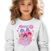 Bluzy dla dziewczynek - Bluza Dziecięca Biała KPOP BOYS Do Przedszkola K-pop Muzyka Wz Rozm 128 cm - miniaturka - grafika 1