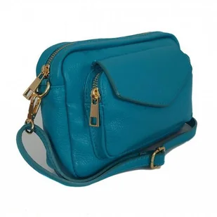 Urocza Włoska skórzana listonoszka Vera Pelle , pojemna złote okucia Ciemny Morski MCZ45CM - Torebki damskie Urocza Włoska skórzana listonoszka Vera Pelle , pojemna złote okucia Ciemny Morski MCZ45CM - Torebki damskie - miniaturka - grafika 1