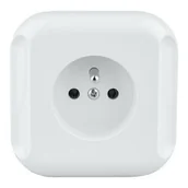 Gniazdka elektryczne - Gniazdo pojedyncze z uziemieniem TOPAZ GPT-16T białe - miniaturka - grafika 1