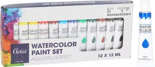 FARBY AKWARELOWE 10x12ml ZESTAW FARB AKWARELOWYCH AKWARELI AKWARELE WODNE - Szkolne artykuły papiernicze - miniaturka - grafika 1