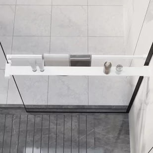 vidaXL Półka ścienna do prysznica typu walk-in, biała, 80cm, aluminium - Akcesoria łazienkowe - miniaturka - grafika 1
