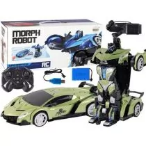 Samochód-robot transformer R/C 1:10 zielony gesty - Roboty dla dzieci - miniaturka - grafika 1