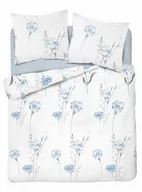 Pościel - Detexpol Pościel bawełniana 220x200 biała niebieska kwiaty 4460 A bawełna 40 - miniaturka - grafika 1