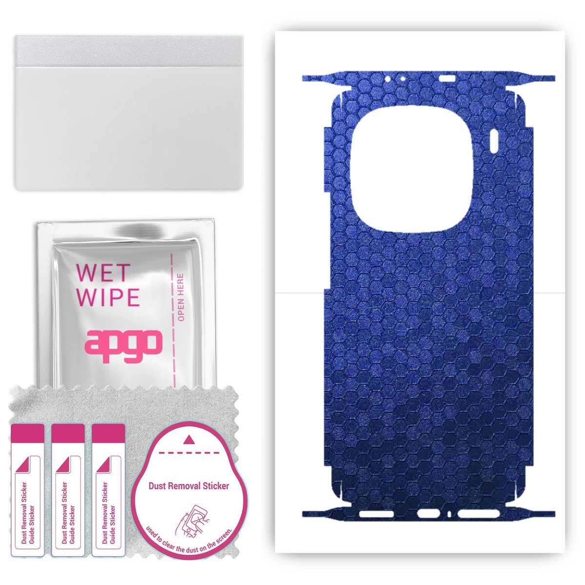 Folia naklejka skórka strukturalna na TYŁ+BOKI do Vivo iQOO 12 Pro - Plaster Miodu Niebieski - apgo SKINS