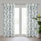 Zasłony - Zasłona PATI niebieska srebrna 140x250 cm zasłona oczkowa - miniaturka - grafika 1