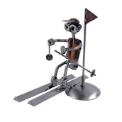 Figurki dekoracyjne - Metalowa figurka Narciarz slalom. Trofeum sportowe, oryginalny prezent - miniaturka - grafika 1