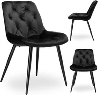 Krzesełka i taborety dla dzieci - Leobert Krzesło aksamitne ELIOT czarne velvet - miniaturka - grafika 1