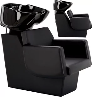 Myjnia myjka fryzjerska barberska Chloe Black do salonu fryzjerskiego barberskiego ruchoma misa ceramiczna armatura bateria słuchawka - Myjki fryzjerskie - miniaturka - grafika 1