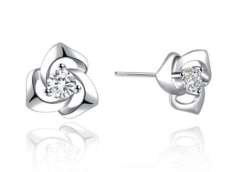 Kolczyki Srebro próby 925 Koła Róża Kwiatek