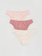Majtki damskie - Reserved - Bawełniane majtki figi 3 pack - brudny róż - miniaturka - grafika 1