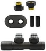 Zawory i kraniki - Zawór regulacyjny 50mm TWINS czarny strukturalny lewy GZ1/2 All in One - miniaturka - grafika 1