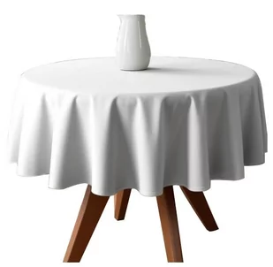 OBRRUS STÓŁ OKRĄGŁY ŚR. 160cm, biały DEKORACYJNY - Obrusy i serwetki - miniaturka - grafika 1