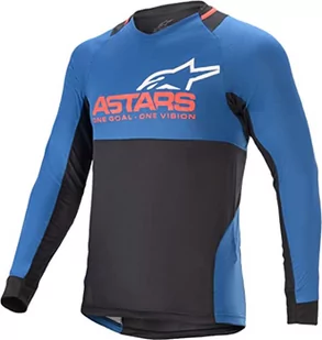 Alpinestars Unisex's Drop 8.0 koszulka z długim rękawem, średni niebieski/jasnoczerwony, M - Odzież motocyklowa - miniaturka - grafika 1