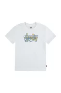 Koszulki dla chłopców - Levi's t-shirt bawełniany dziecięcy kolor beżowy z nadrukiem - miniaturka - grafika 1