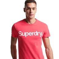 Koszulki męskie - Superdry Koszulka męska z nadrukiem, Aktywny różowy, 3XL - miniaturka - grafika 1