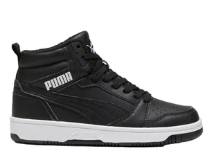 BUTY MŁODZIEŻOWE ZIMOWE PUMA REBOUND V6 WTR MID SNEAKERSY OCIEPLANE CZARNE 39468501 38 - Sneakersy damskie - miniaturka - grafika 1