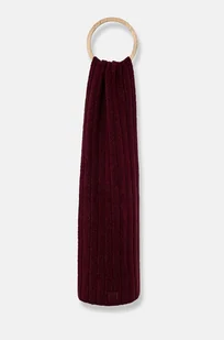 Calvin Klein szalik z domieszką wełny kolor bordowy gładki K60K612608 - Apaszki i szaliki damskie - miniaturka - grafika 1