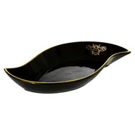 Tace i patery - Patera Ceramiczna Lori I 36X18X5 Czarna + Złota - miniaturka - grafika 1