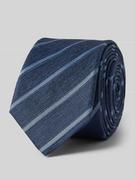 Krawaty i muchy męskie - Krawat jedwabny ze wzorem w paski (5 cm) - miniaturka - grafika 1