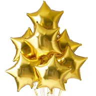 Balony i akcesoria - Balony Foliowe Gwiazdki Zestaw Dekoracji Na Chrzest Święty 45cm 10szt - miniaturka - grafika 1