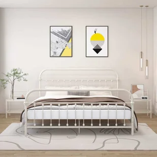 Szafki nocne 2 szt. Biały, przezroczysty metal i szkło - Szafki nocne - miniaturka - grafika 1