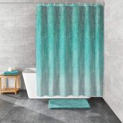 Zasłony prysznicowe - Kleine Wolke Zasłona łazienkowa Cascada 180×200 cm szmaragdowa - miniaturka - grafika 1