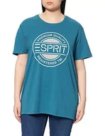 Koszulki męskie - ESPRIT T-shirt męski z logo, 450/Petrol Blue, M - miniaturka - grafika 1