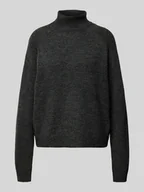 Swetry damskie - Sweter z wywijanym kołnierzem o kroju regular fit z długimi raglanowymi rękawami model ‘JULIANA’ - miniaturka - grafika 1