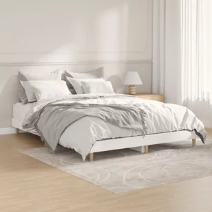 Rama łóżka, biała, połysk, 140x190 cm, materiał drewnopochodny Lumarko! - Łóżka - miniaturka - grafika 1