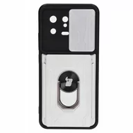 Etui i futerały do telefonów - Bizon Etui Case Camshield Card Slot Ring do Xiaomi 13, białe - miniaturka - grafika 1