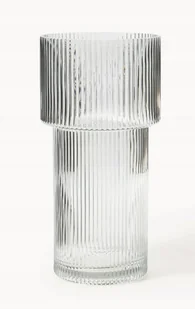 Wazon ze szkła z ryflowaną powierzchnią Lija, W 30 cm Westwing - Wazony i flakony - miniaturka - grafika 1